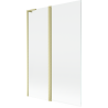Mexen Mist L vanová zástěna 2-křídlová 120 x 150 cm, průhledná, zlatá kartáčovaná - 8A9L-120-011-55-00