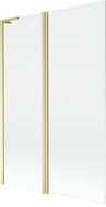 Mexen Mist L vanová zástěna 2-křídlová 120 x 150 cm, průhledná, zlatá kartáčovaná - 8A9L-120-011-55-00