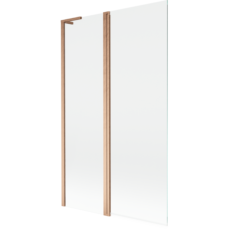 Mexen Mist L vana zástěna 2-křídlová 110 x 150 cm, transparentní, kartáčovaná měď - 8A9L-110-011-65-00