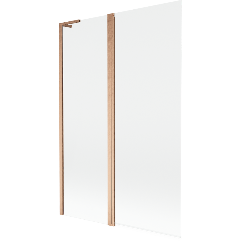 Mexen Mist L vanová zástěna 2-křídlová 120 x 150 cm, transparentní, kartáčovaná měď - 8A9L-120-011-65-00