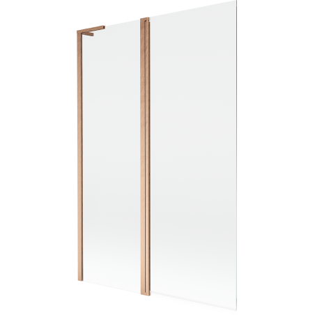 Mexen Mist L vanová zástěna 2-křídlová 120 x 150 cm, transparentní, kartáčovaná měď - 8A9L-120-011-65-00