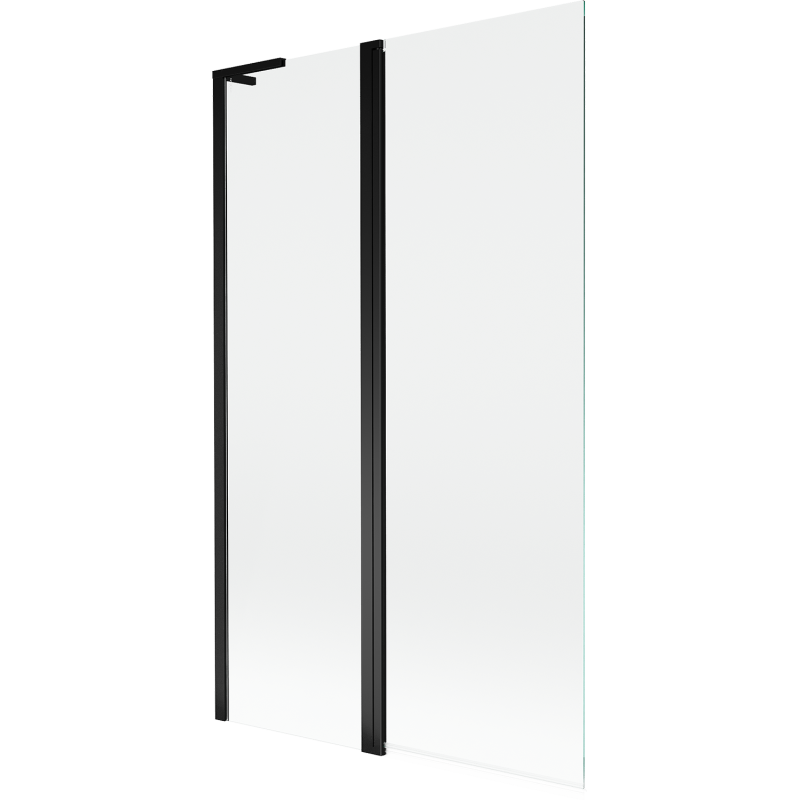 Mexen Mist L vanová zástěna 2-křídlová 110 x 150 cm, transparentní, černá - 8A9L-110-011-70-00