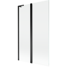 Mexen Mist L vanová zástěna 2-křídlová 110 x 150 cm, transparentní, černá - 8A9L-110-011-70-00