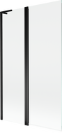 Mexen Mist L vanová zástěna 2-křídlová 110 x 150 cm, transparentní, černá - 8A9L-110-011-70-00