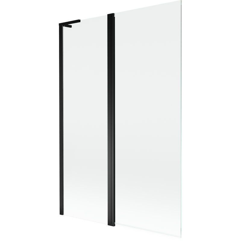 Mexen Mist L vanová zástěna 2-dveřová 110 x 150 cm, průhledná, černá - 8A9L-120-011-70-00