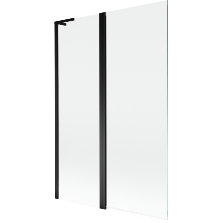 Mexen Mist L vanová zástěna 2-dveřová 110 x 150 cm, průhledná, černá - 8A9L-120-011-70-00