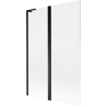 Mexen Mist L vana přepážka 2-křídlová 120 x 150 cm, transparentní, černá - 8A9L-120-011-70-00