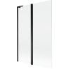 Mexen Mist L vanová zástěna 2-dveřová 110 x 150 cm, průhledná, černá - 8A9L-120-011-70-00