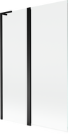 Mexen Mist L vanová zástěna 2-dveřová 110 x 150 cm, průhledná, černá - 8A9L-120-011-70-00
