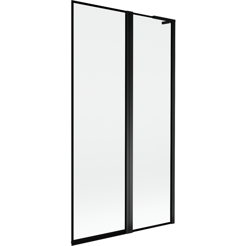 Mexen Mist L vanová zástěna 2dílná pravá 100 x 150 cm, černý rám, černá - 8A9L-100-011-70-70-P
