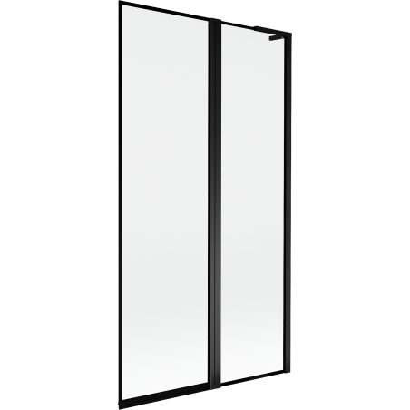 Mexen Mist L vanová zástěna 2dílná pravá 100 x 150 cm, černý rám, černá - 8A9L-100-011-70-70-P