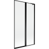 Mexen Mist L vanová zástěna 2dílná pravá 100 x 150 cm, černý rám, černá - 8A9L-100-011-70-70-P