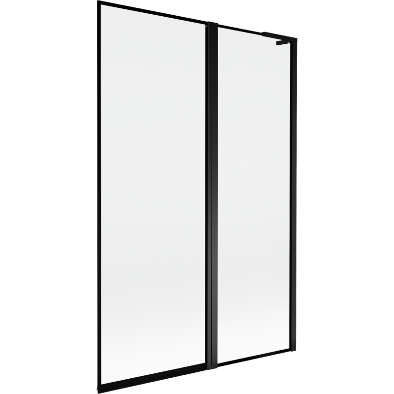 Mexen Mist L vanová zástěna 2-dílná pravá 120 x 150 cm, černý rám, černá - 8A9L-120-011-70-70-P
