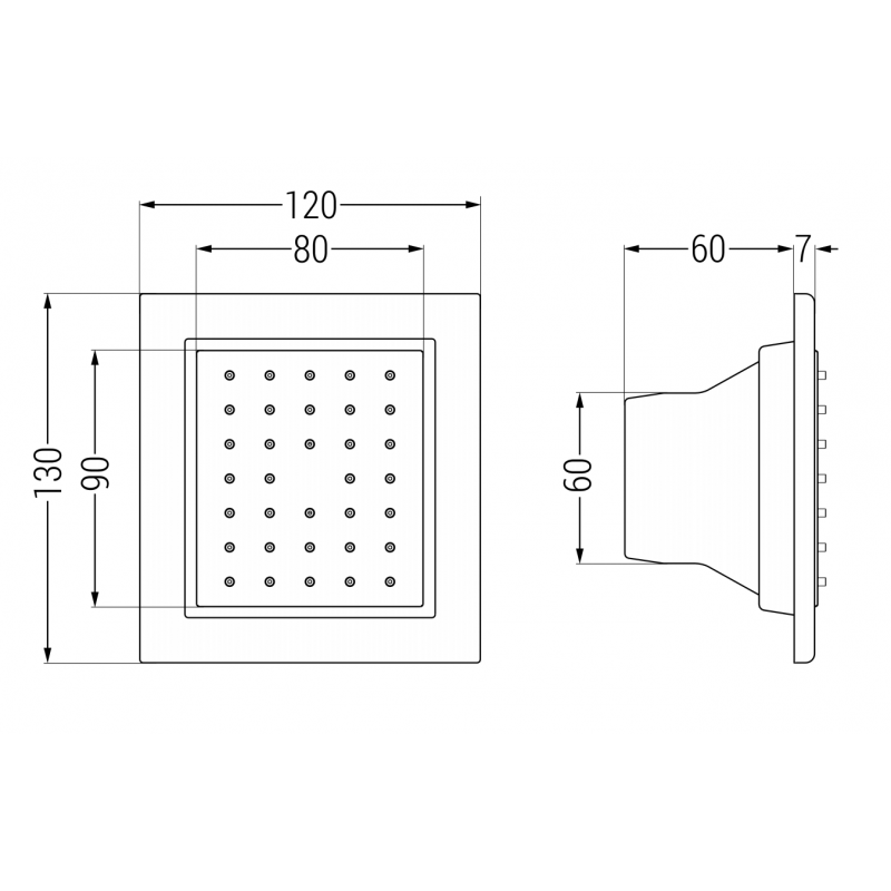 Mexen boční sprchová tryska podomítková, růžové zlato - 79366-60