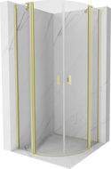 Mexen Mist půlkruhová sprchová kabina sklápěcí 100 x 100 cm, transparentní, zlatá kartáčovaná - 8A32-100-100-55-00