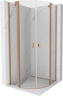 Mexen Mist sprchový kout půlkruhový výklopný 90 x 90 cm, transparentní, kartáčovaná měď - 8A32-090-090-65-00