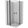 Mexen Mist půlkruhová sprchová kabina s otvíracími dveřmi 80 x 80 cm, průhledná, černá - 8A32-080-080-70-00