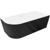 Mexen Silo volně stojící rohová vana pravá drážkovaná 170 x 80 cm, bílá/černá, bílý přepad - 52891708075P-20