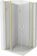 Mexen Mist L sprchová kabina půlkruhová výklopná 100 x 100 cm, transparentní, zlatá kartáčovaná - 8A32L-100-100-55-00