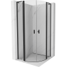 Mexen Mist L půlkruhový sprchový kout s otočnými dveřmi 80 x 80 cm, průhledný, černý - 8A32L-080-080-70-00