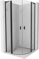 Mexen Mist L posuvná sprchová kabina půlkruhová 90 x 90 cm, průhledná, černá - 8A32L-090-090-70-00