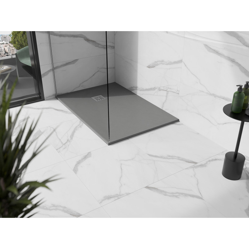 Mexen Stone+ kompozitní obdélníkový sprchový kout 90 x 70 cm, šedý-beton - 44617090