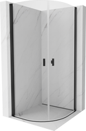 Mexen Mist půlkruhová sprchová kabina otočná 70 x 70 cm, transparentní, černá - 8A31-070-070-70-00