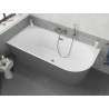 Mexen Silo volně stojící rohová vana levá s drážkami 170 x 80 cm, bílá/šedá, přepad gun metal - 52891708062L-95
