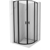Mexen Mist L polokruhová sprchová kabina výkyvná 90 x 90 cm, černý rám, černá - 8A32L-090-090-70-70