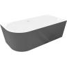 Mexen Silo volně stojící rohová pravá rýhovaná vana 170 x 80 cm, bílá/šedá, bílý přepad - 52891708062P-20