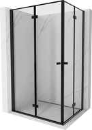 Mexen Mist-F Duo skládací sprchový kout levý 120 x 110 cm, černý rám, černý - 8A6-120L-110P-70-70