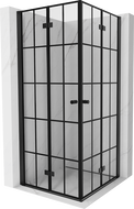 Mexen Mist-F Duo skládací sprchová kabina 70 x 70 cm, černá mřížka, černá - 8A6-070L-070P-70-77