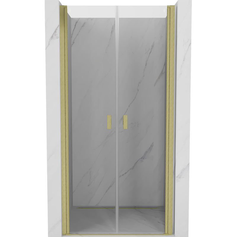 Mexen Mist sprchové dveře křídlové 80 cm, průhledné, zlaté kartáčované - 8A7-080-000-55-00