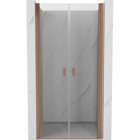 Mexen Mist sprchové dveře otočné 90 cm, transparentní, kartáčovaná měď - 8A7-090-000-65-00