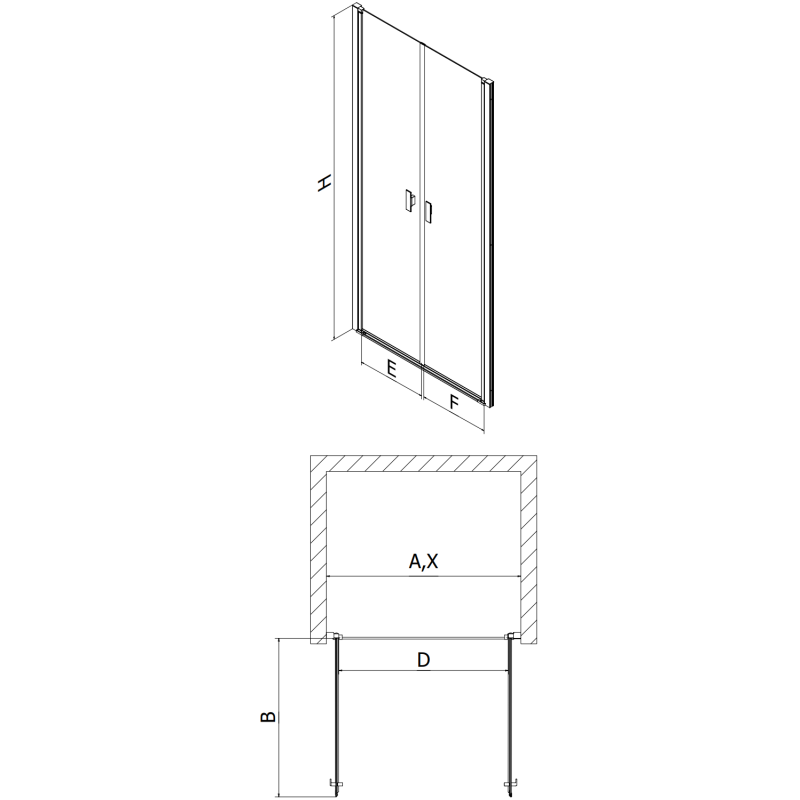Mexen Mist sprchové dveře křídlové 110 cm, černý rám, černé - 8A7-110-000-70-70