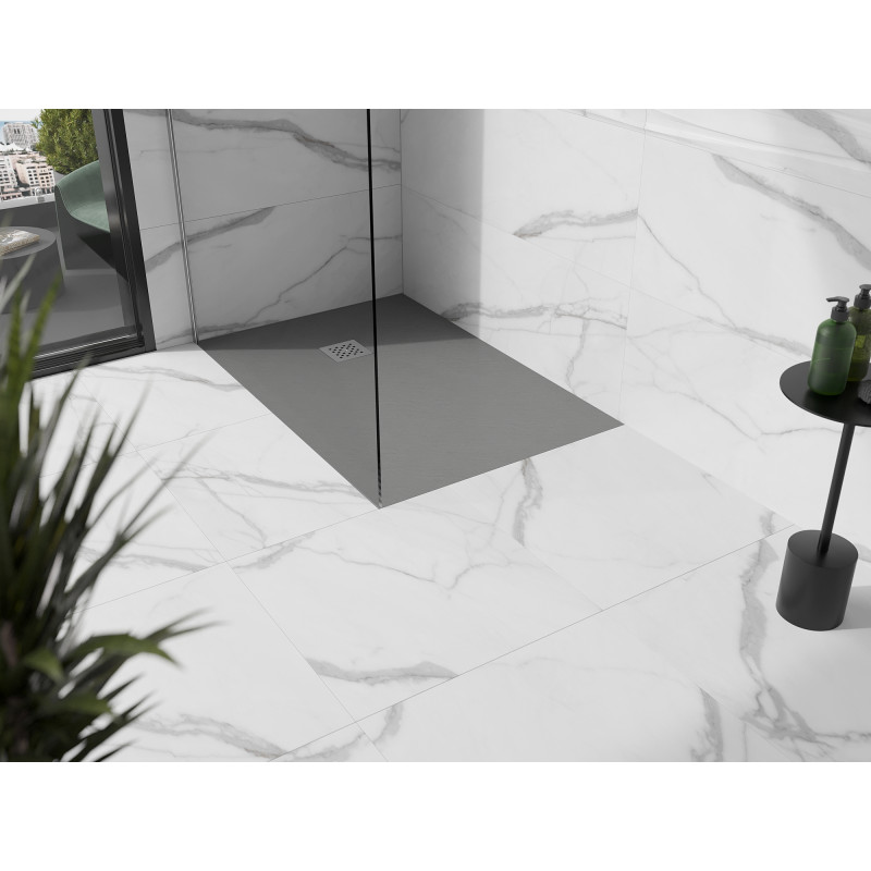 Mexen Stone+ kompozitní obdélníková sprchová vanička 120 x 90 cm, šedý-beton - 44619012