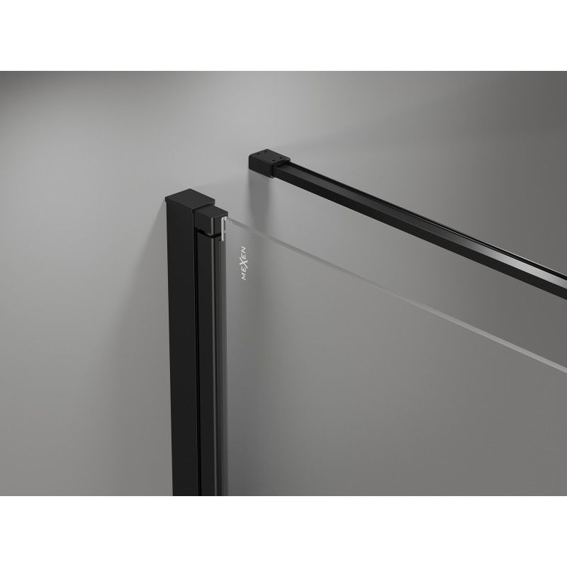 Mexen Mist-B sprchový kout s otevíracími pravými dveřmi 70 x 120 cm, černý rám, černý - 8A2T-070-120-70-70-P