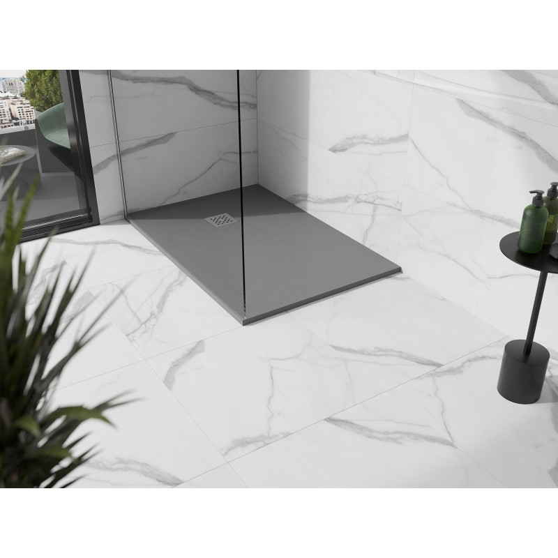 Mexen Stone+ kompozitní obdélníkový sprchový kout 140 x 100 cm, šedý beton - 44611014