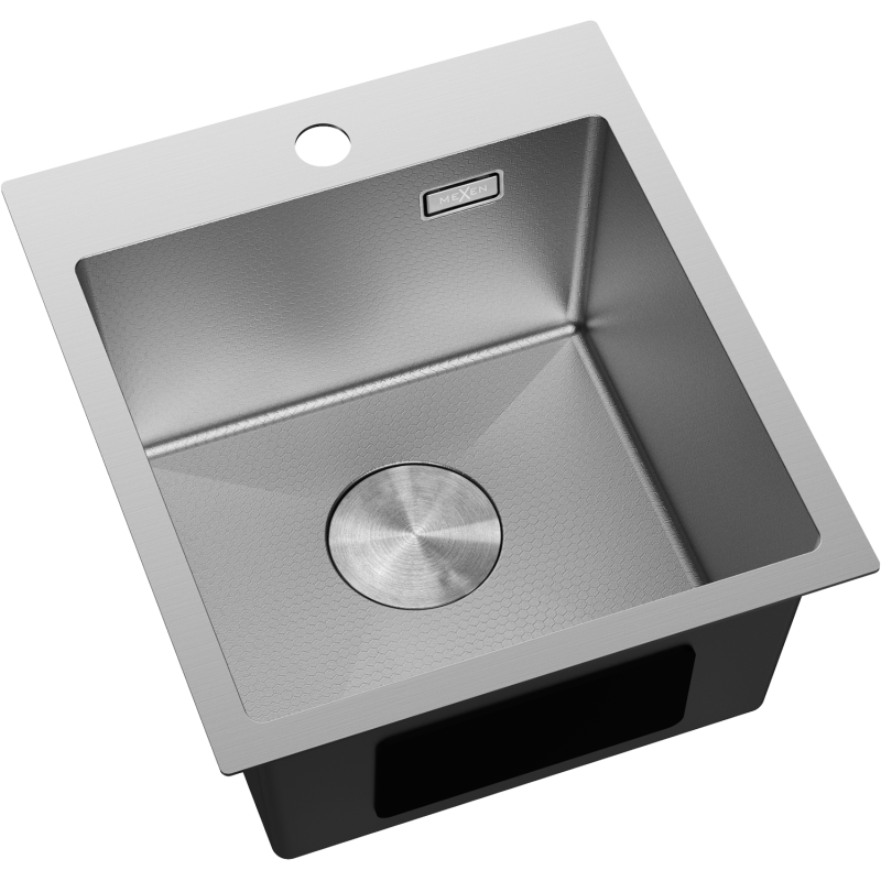 Mexen Solix nerezový dřez 1-komorový 400 x 450 mm, inox HC - 6401401000-01HC