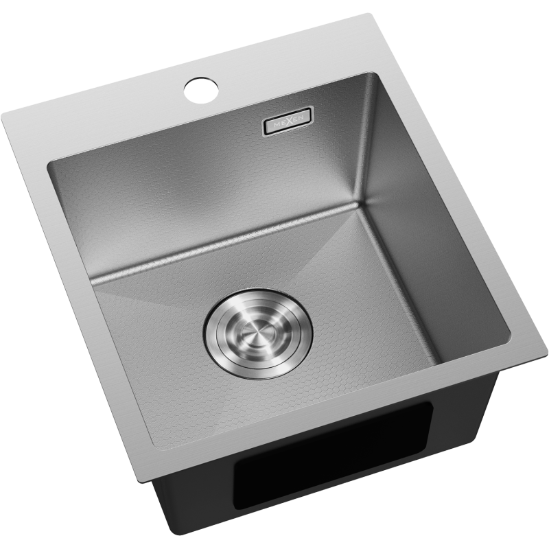 Mexen Solix nerezový dřez 1-komorový 400 x 450 mm, inox HC - 6401401000-01HC
