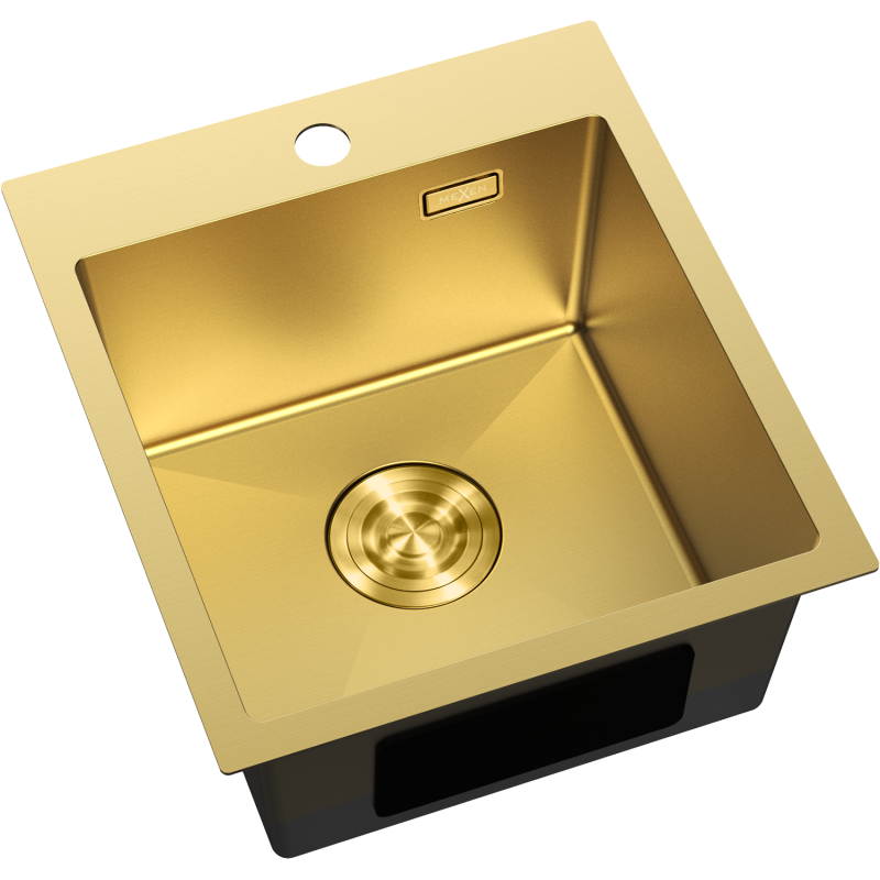 Mexen Solix ocelový dřez 1-komorový 400 x 450 mm, zlatý - 6401401000-55