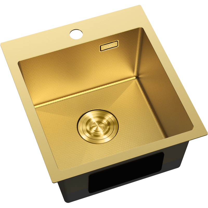 Mexen Solix nerezový dřez 1-komorový 400 x 450 mm, zlatý HC - 6401401000-55HC