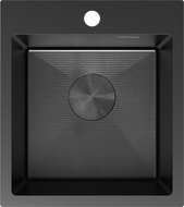 Mexen Solix ocelový jednodřez 400 x 450 mm, černý HC - 6401401000-70HC