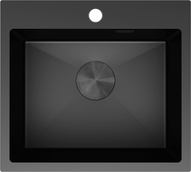Mexen Solix dřez ocelový 1-komorový 500 x 450 mm, černý - 6402501000-70
