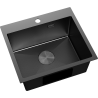 Mexen Solix ocelový dřez 1-komorový 500 x 450 mm, černý HC - 6402501000-70HC
