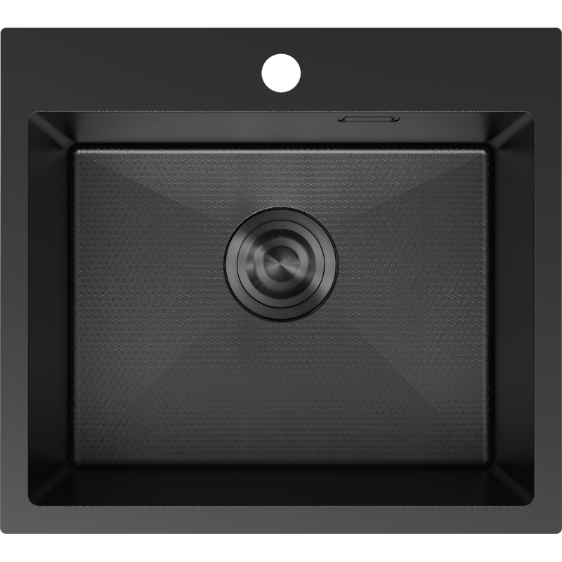 Mexen Solix ocelový dřez 1-komorový 500 x 450 mm, černý HC - 6402501000-70HC