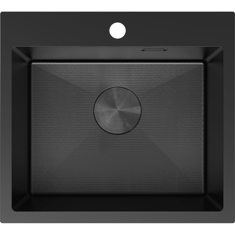Mexen Solix ocelový dřez 1-komorový 500 x 450 mm, černý HC - 6402501000-70HC