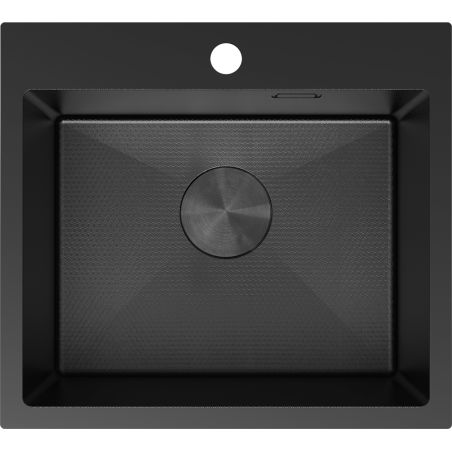 Mexen Solix ocelový dřez 1-komorový 500 x 450 mm, černý HC - 6402501000-70HC