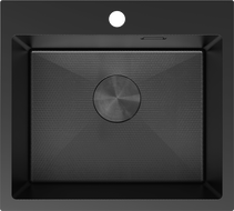 Mexen Solix ocelový dřez 1-komorový 500 x 450 mm, černý HC - 6402501000-70HC