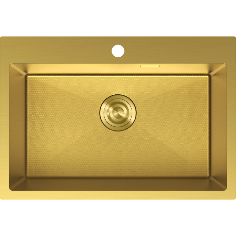 Mexen Solix ocelový dřez 1-komorový 650 x 450 mm, zlatý HC - 6403651000-55HC